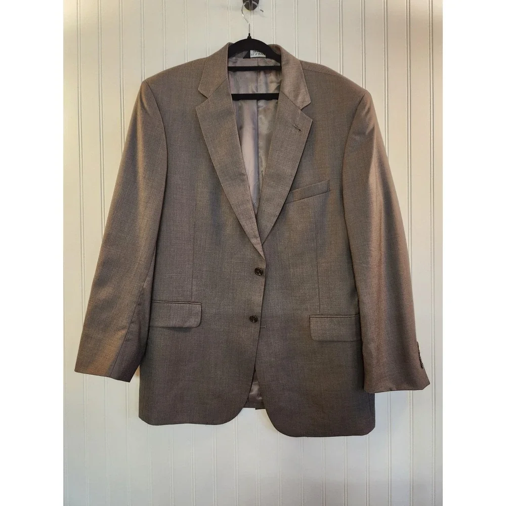 Jos A Banks‎ Men's Gray Wool Silk Sport Coat Size 44 Reg Classic Career Office